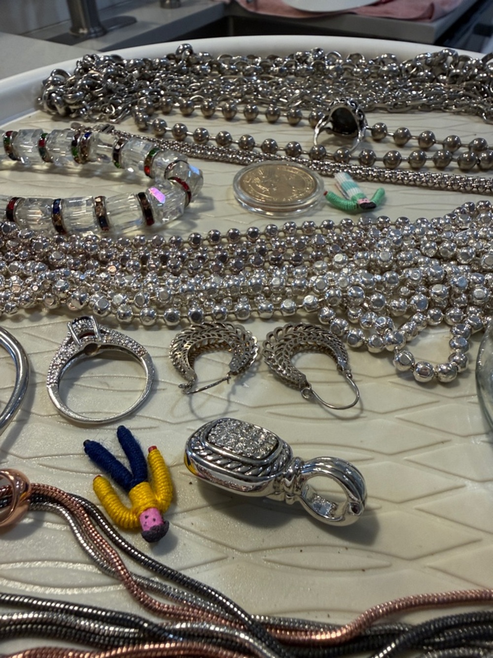 JAR of Jewels. Mixed Silver-Tone and Multicolor Necklace & Jewelry Lot - Picture 11 of 12